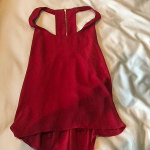 Red tank with zipper back, Small